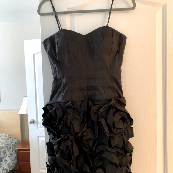 Max & Cleo Black Rosette Sweetheart Neckline Party Holiday Dress - Picture 3 of 15